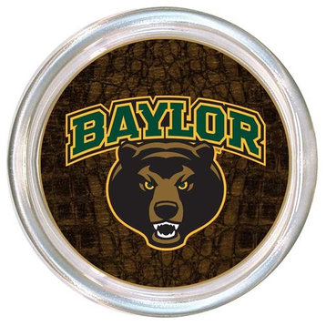 C3101-Baylor with Bear Head on Brown Crock Coaster