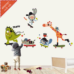 Vinilo infantil de tela Skate diver - Kids Wall Decor