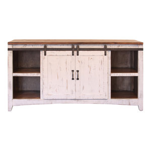 barn console door anton distressed shelf open tv sliding stand