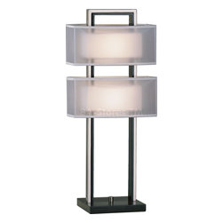 Amarillo Accent Table Lamp with White Shades - Floor Lamps