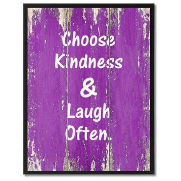 Choose Kindness & Laugh Often Inspirational, Canvas, Picture Frame, 28"X37"