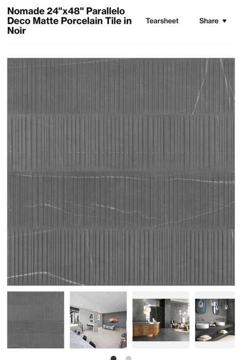 Textured tile miter cut