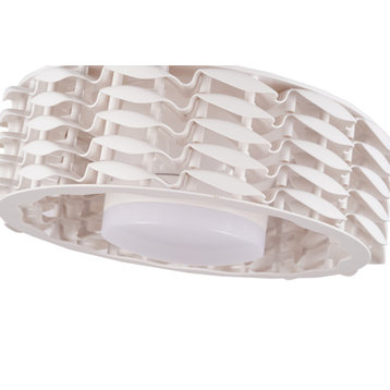 Oceano Bladeless Ceiling Fan, 6 Speeds with LED Light - 23 Inch, White