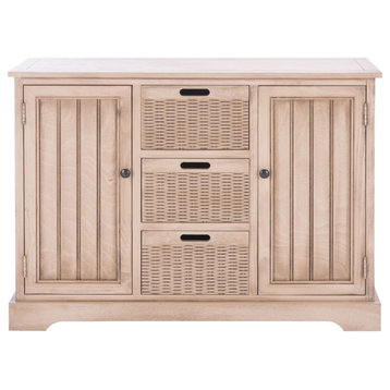 Gracyn 2 Door and 3 Removable Baskets Sand w/ Natural Baskets