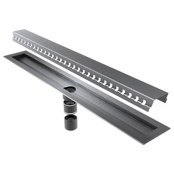 Linear Shower Drain Grate Top and Lower Channel, 36", Eurotop