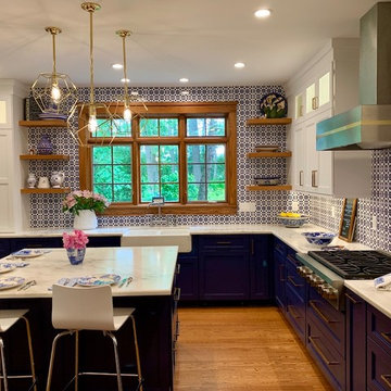 Blue and White Delightful Kitchen Remodel