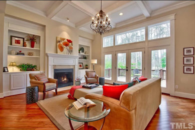 Example of a family room design in Raleigh