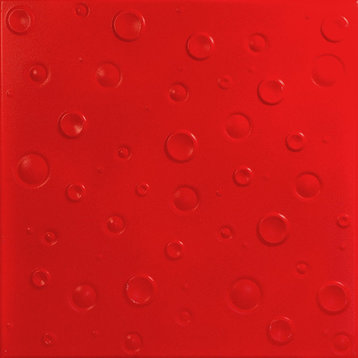 Bubbles, Styrofoam Ceiling Tile, 20"x20", #R07, Red