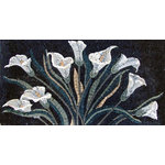 Mozaico - Mosaic Wall Art, Shimmy Lilly, 28"x55" - A Stunning Piece of decorative art fully hand made from natural stones and hand-cut tiles. Carefully crafted by one of our talented mosaic artists to give an authentic feel to your indoor or outdoor space.