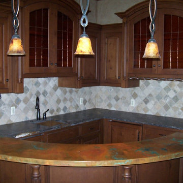 Custom Copper bar top with patina