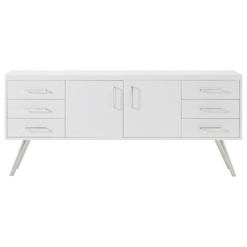 Lee Sideboard Gloss White/Stainless Steel