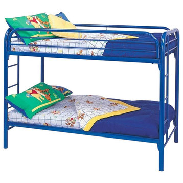 Rosebery Kids Metal Twin Over Twin Bunk Bed in Blue