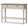 Arte Weathered Oak and White Wash Wood Two-Tone 2-Drawer 1-Shelf Console Table