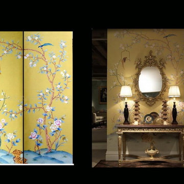 hand painted wallpaper/ Embroidered wallpaper and other hand painted prodcuts