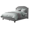 CorLiving Florence Fabric Bed Frame, Queen, Gray