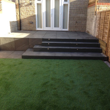 Swindon Modern Contemporary Garden Design - Completed Split Level Patio