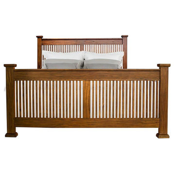 A-America Furniture Mission Hill Queen Slat Bed, Harvest MIHHA5040