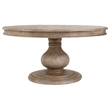 The Giverny Dining Table, 60", Light Brown, French Country, Round