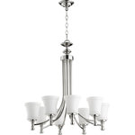 Quorum - Quorum 6122-8-62 Rossington - Eight Light Chandelier - Shade Included: TRUE* Number of Bulbs: 8*Wattage: 60W* BulbType: Medium Base* Bulb Included: No