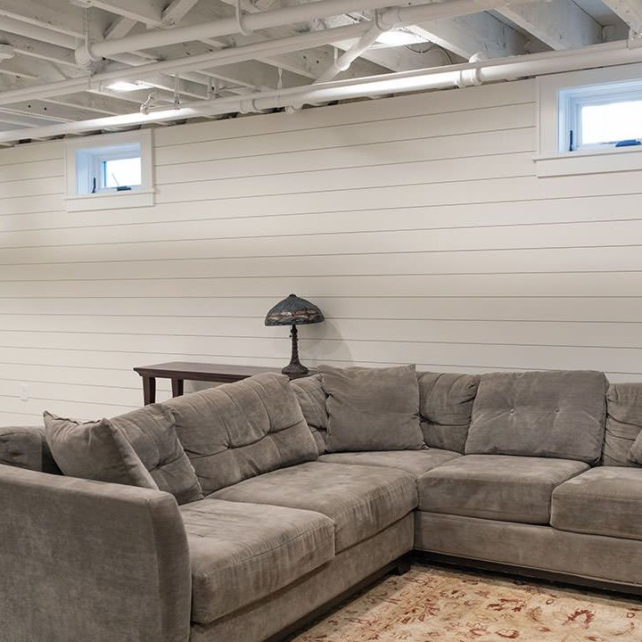 75 Shiplap Wall Underground Basement Ideas You'll Love - April, 2025 ...