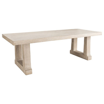 Kosas Home Prima Trestle Base Transitional Wood Dining Table in Beige