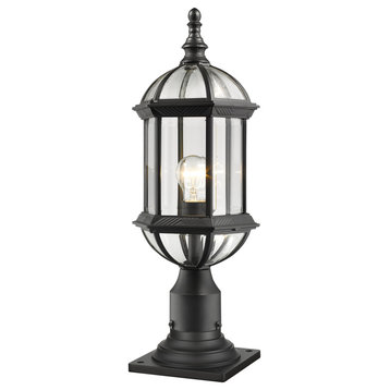 Annex Collection 1 Light Outdoor Pier Mount in Black Finish