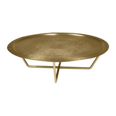 Marhaba Baroque Small Side Table, Matte Brass