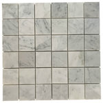 All Marble Tiles - SAMPLE OF 12"x12" Bianco Carrara Honed Marble Square Mosaic Tile - SAMPLES ARE A SMALLER PART OF THE ORIGINAL TILE. SAMPLES ARE NOT RETURNABLE.