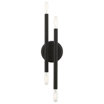 Soho 4 Light Black With Brushed Nickel Accents ADA Sconce