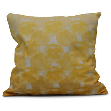 Beach Clouds, Geometric Print Pillow, Yellow, 26"x26"