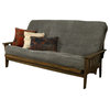 Bowery Hill Queen-size Wood Futon-Marmont Thunder Gray Mattress