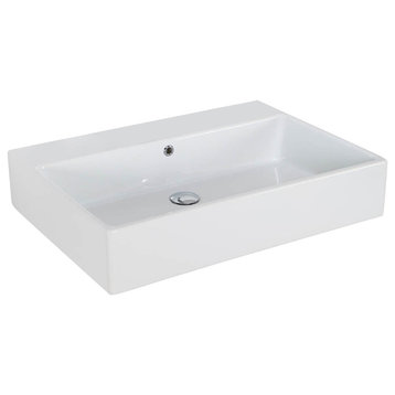Simple 70.50A.00 Bathroom Sink, Ceramic White, No Faucet Hole