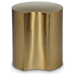 Meridian Furniture - Dimple Iron End Table, Gold, 1-Piece: 16"Wx16"Dx18"H - Beautify your room with this Dimple gold end table. Crafted from brushed gold iron metal, its modular shape allows you to connect as many as needed, offering versatility and style. With a contemporary nesting design, it adapts effortlessly to various spaces, whether used individually or in clusters. Perfect for adding both functionality and a modern aesthetic to your living area, this table promises to be a chic addition that enhances organization and visual appeal in any setting.