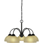 Volume Lighting - Bernice 5-Light Antique Bronze Interior Chandelier - This Bernice 5-Light Antique Bronze Interior Chandelier is UL listed, Dry location rated, and hardwired. This fixture features a(n) A19 base with a 100 watt max.