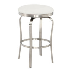 Chintaly Imports - Modern Backless Counter Stool, White - Bar Stools and Counter Stools