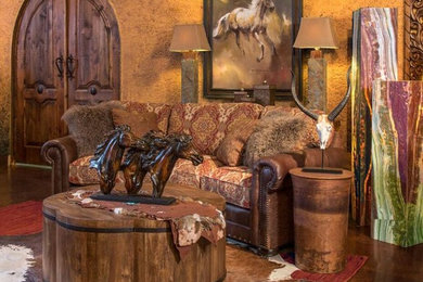 Mid-sized mountain style living room photo in Dallas