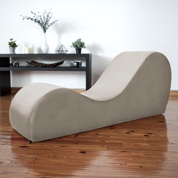 Avana Chaise Lounge Yoga Chair, Beige