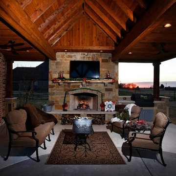 Forney - Cover featuring an outdoor kitchen and fireplace.