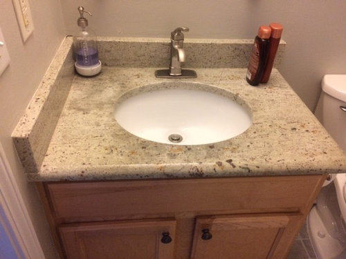 Vanity Top Installation Against A Wall, How To Install Bathroom Vanity Sink