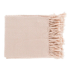 Tullio Pastel Pink Cotton Blend Throw - Throws