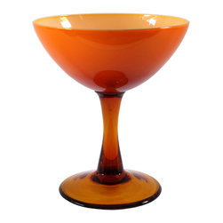 ORANGE PEDESTAL CANDY DISH - Vases