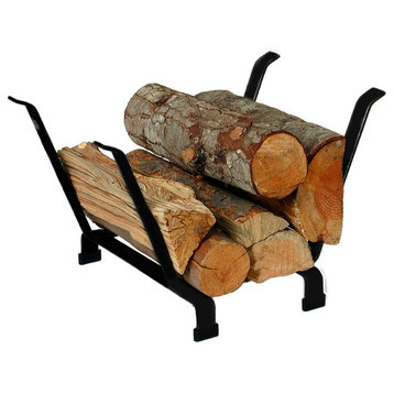 Handcrafted Indoor & Outdoor Country Home Basket Fireplace Log Rack Black
