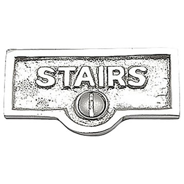 Switch Plate Tags STAIRS Name Signs Labels Chrome Brass |