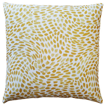 Matisse Dots Golden Yellow Throw Pillow 19x19, with Polyfill Insert