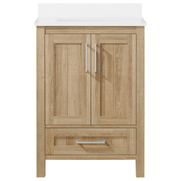 Ove Decors Kansas 18" Single Sink Vanity With Countertop, White Oak, 24 in.