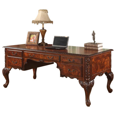 CDExecutive Traditional Office Desk With Hand Carved Designs