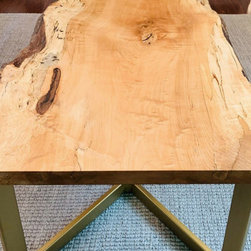 Live Edge Dining Table Spalted Maple Single Slab - Dining Tables