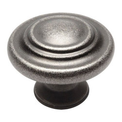 Cosmas - Cosmas 9971WN Weathered Nickel 3 Ring Cabinet Knob - Cabinet And Drawer Knobs