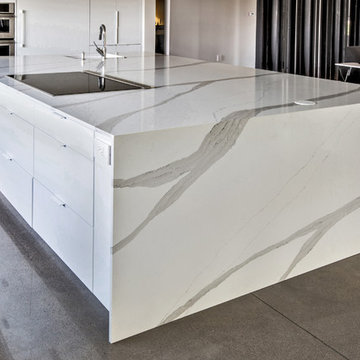 Quartz Waterfall Edge, Kitchen Island