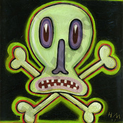 Glo-Skull - Limited Edition Humorous Giclee Print - Fine Art Prints